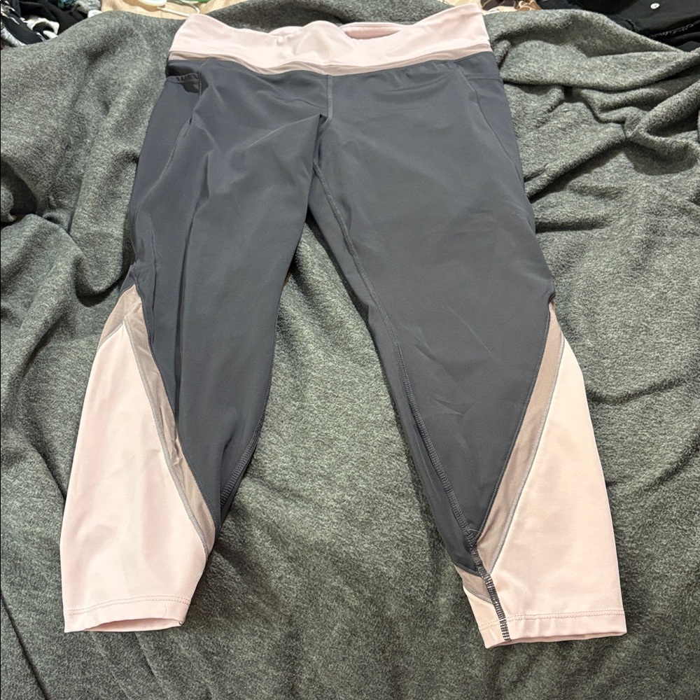 Tangerine Pink and Gray Women's Leggings